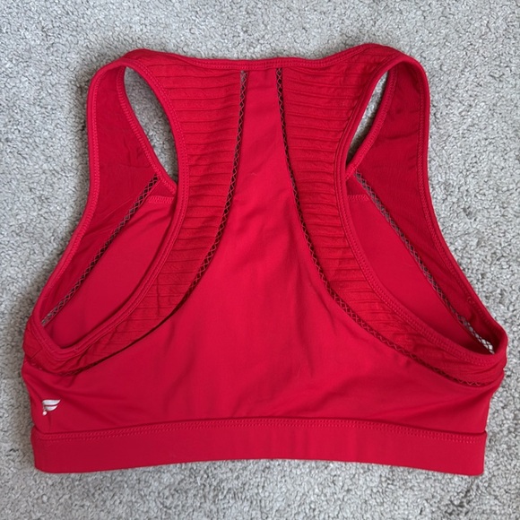 Red Racerback Fabletics Sports Bra - Picture 2 of 2